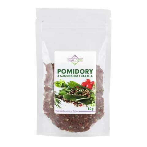 Pomidory suszone z czosnkiem i bazylią 100g / Soul-Farm